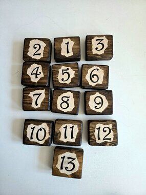 Handmade Rustic Wooden Blocks Wedding Table Numbers Cafe Restaurant Banquet